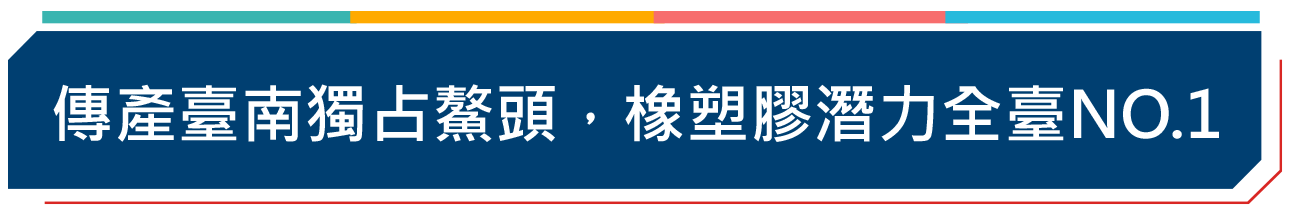 傳產臺南獨占鰲頭，橡塑膠潛力全臺NO.1